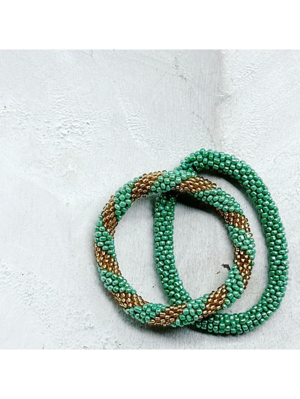 1391mc. Mint Seed Bead Bracelets